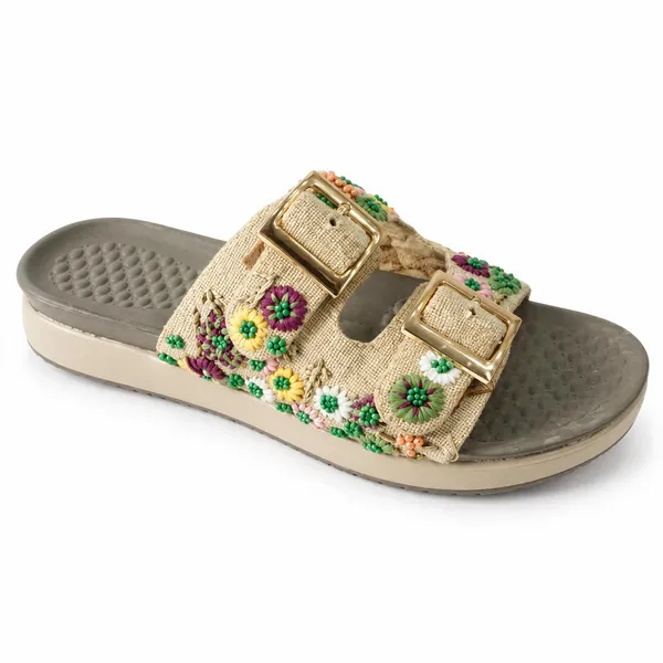 WOSUM_Beige_Floral_Embellished_Women’s_Slides_with_Double_Gold_Buckles