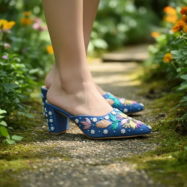 WOSUM_Handcrafted_Floral_Pearl_Embroidered_Denim_Block_Heel_Mules