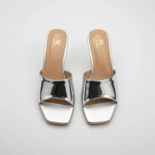 WOSUM_Silver_Metallic_Block_Heel_Mules_for_Women_|_Square_Toe_Party_Wear_Sandals