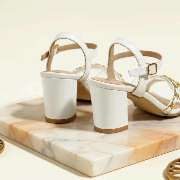 White_Chain_Strap_Heeled_Sandals_for_Women_|_Premium_Block_Heel_Party_Shoes