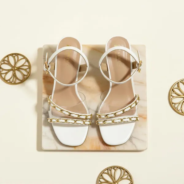 White_Chain_Strap_Heeled_Sandals_for_Women_|_Premium_Block_Heel_Party_Shoes
