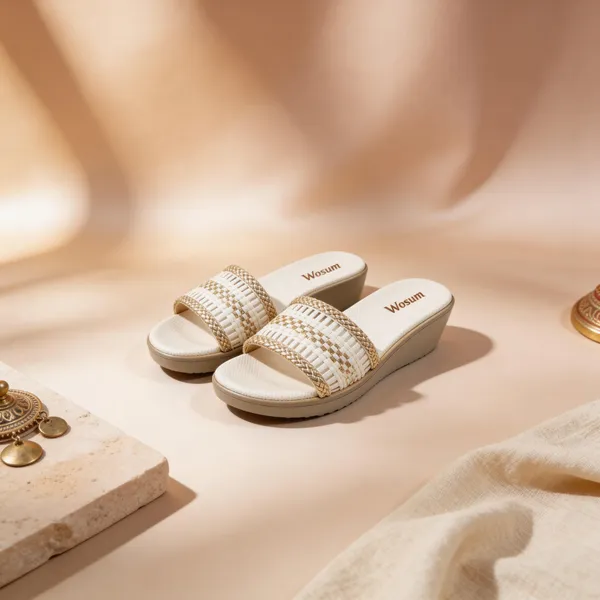 Women_Beige_Wedge_Sandals_–_Woven_Strap_Gold_Detail_Comfort_Slip-On_Slides_(Lightweight_Summer_Wear)
