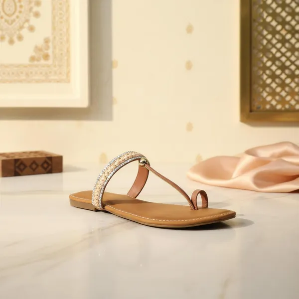 Women_Ethnic_Toe_Ring_Flats_with_Cushioned_Footbed_–_Embellished_Comfortable_Slip-On_Sandals