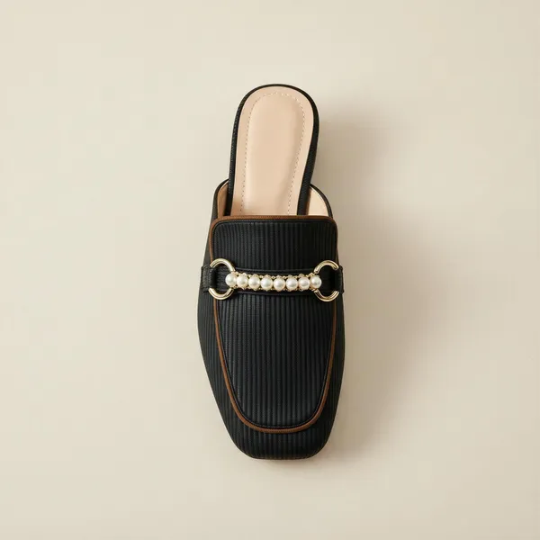 Women’s_Black_Block_Heel_Mules_with_Pearl_Buckle_|_Elegant_Slip-On_Heeled_Mules