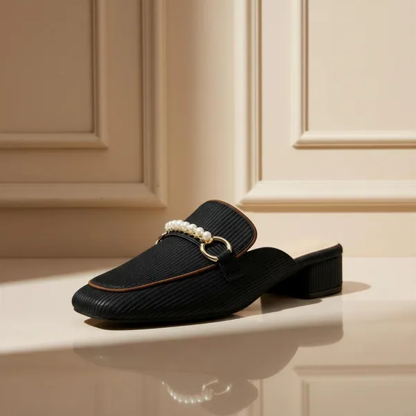 Women’s_Black_Block_Heel_Mules_with_Pearl_Buckle_|_Elegant_Slip-On_Heeled_Mules