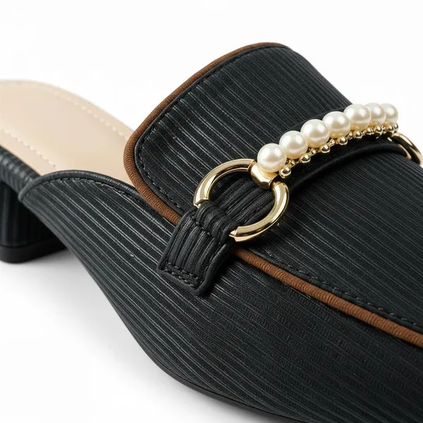 Women’s_Black_Block_Heel_Mules_with_Pearl_Buckle_|_Elegant_Slip-On_Heeled_Mules