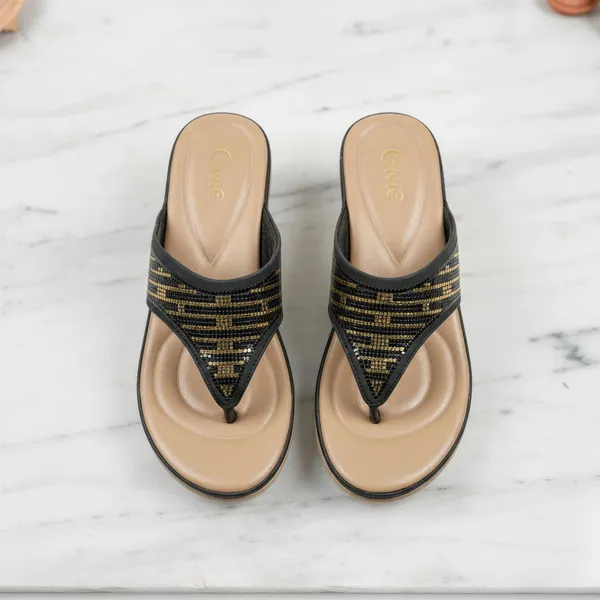 Women’s_Black_Crystal_Wedge_Toe-Ring_Sandals_–_Comfortable_Slip-On_Platform_Flip_Flops_for_Daily_&_Party_Wear