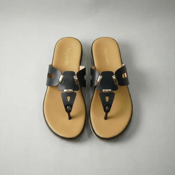 Women’s_Black_Flat_Thong_Sandals_with_Gold_Buckle_Detail_|_Casual_Slip-On_Sandals_|_WOSUM