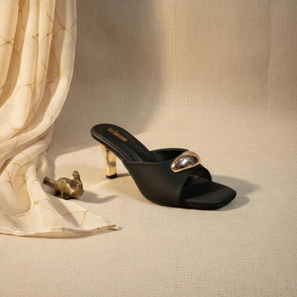 Women’s_Black_Mule_Heels_with_Gold_Embellishment_–_Luxury_Open_Toe_Designer_Sandals