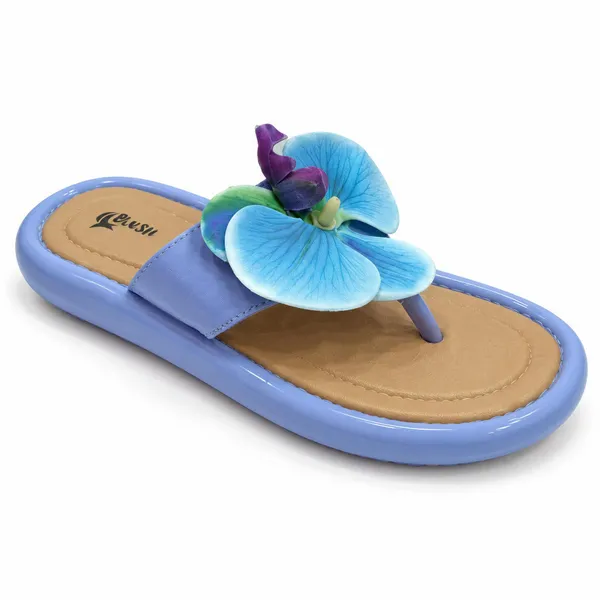 Women's_Blue_Floral_Flip-Flop_Sandals_with_3D_Orchid_Flower_Embellishment