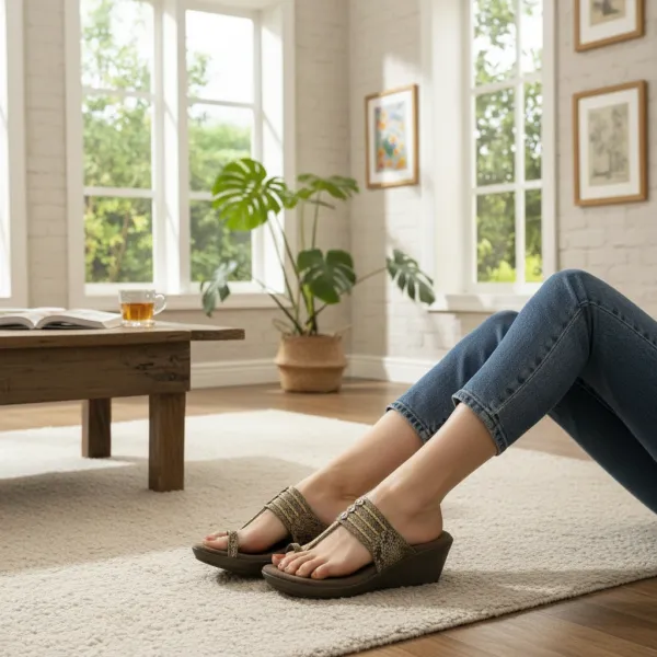 Women’s_Brown_Wedge_Sandals_–_Comfortable_Thong_Slip-On_Summer_Heels