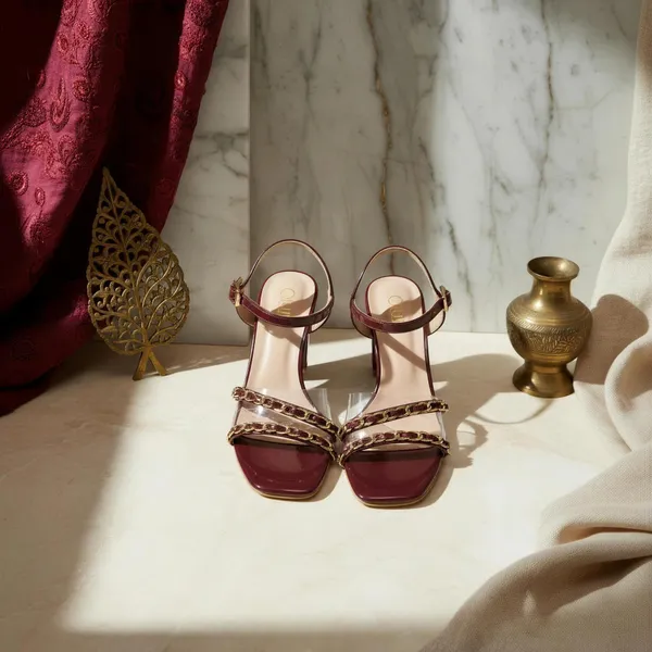 Women’s_Burgundy_Heeled_Sandals_with_Gold_Chain_Detail_–_Luxury_Ankle_Strap_Party_Heels