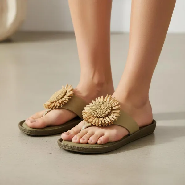 Women’s_Floral_Thong_Sandals_with_Sunflower_Detail_|_Comfortable_Flat_Sandals