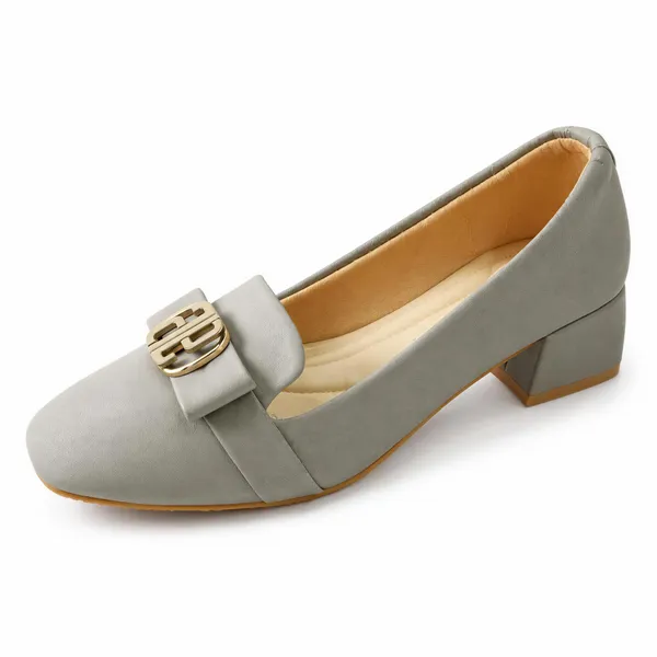 Women's_Grey_Ballerina_Flats_with_Elegant_Golden_Buckle_|_Low_Block_Heel_Formal_Shoes