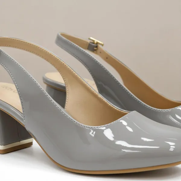 Women’s_Grey_Patent_Block_Heel_Pumps_with_Gold_Buckle_|_Slingback_Heels_|