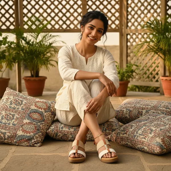 Women’s_Ivory_&_Tan_Comfort_Flat_Sandals_|_Casual_&_Ethnic_Everyday_Wear