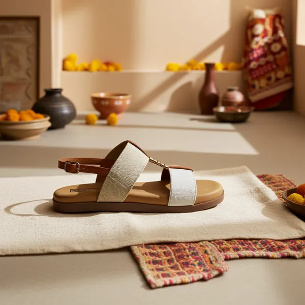 Women’s_Ivory_&_Tan_Comfort_Flat_Sandals_|_Casual_&_Ethnic_Everyday_Wear