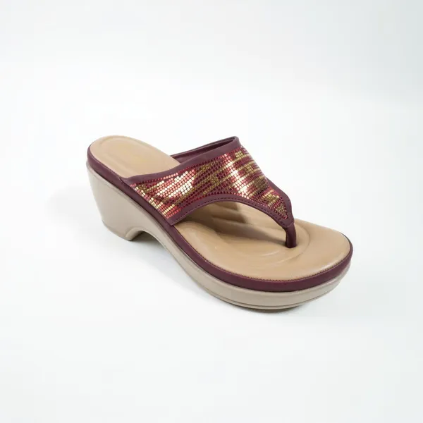 Women’s_Maroon_Crystal_Wedge_Toe-Ring_Sandals_–_Stylish_Comfortable_Slip-On_Platform_Flip_Flops_for_Casual_&_Party_Wear