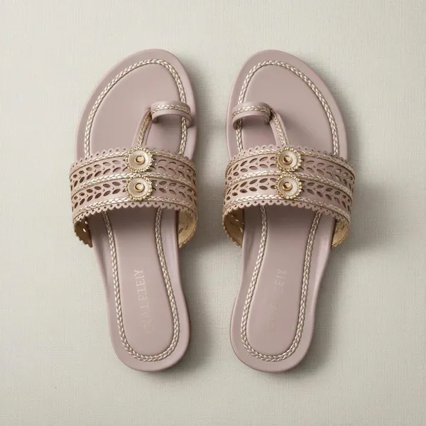 Women’s_Mauve_Pink_Toe-Ring_Sandals_with_Gold_Detail_|_WOSUM