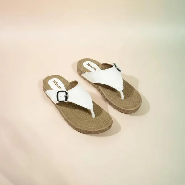 Women’s_Off-White_Thong_Sandals_with_Buckle_Strap_&_Braided_Sole_–_Comfort_Flats