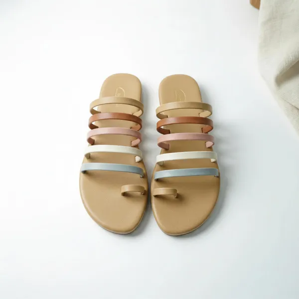 Women’s_Pastel_Multi_Strap_Flat_Sandals_with_Toe_Loop_–_Minimalist_Slip-On_Comfort_Summer_Flats