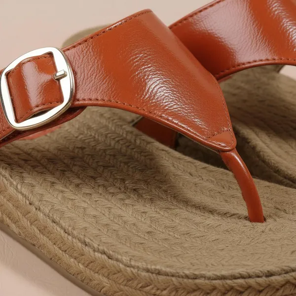 Women’s_Rust_Flat_Sandals_with_Buckle_–_Comfortable_Casual_Slip-On_Sandals