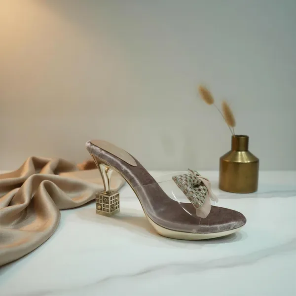 Women's_Taupe_Embellished_Bow_Mules_with_Transparent_Strap_&_Designer_Block_Heels_|_WOSUM