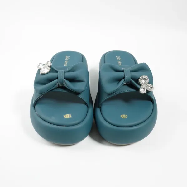 Women’s_Teal_Platform_Slides_with_Bow_|_Cushioned_Comfort_Slip-On_Sandals