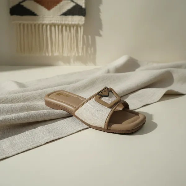 Women’s_Textured_Slide_Sandals_with_Buckle_Detail_–_Casual_Comfort_Flat_Slippers