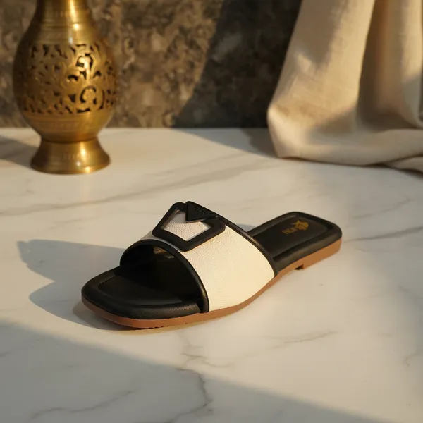 Women’s_Textured_Slide_Sandals_with_Buckle_Detail_–_Casual_Comfort_Flat_Slippers