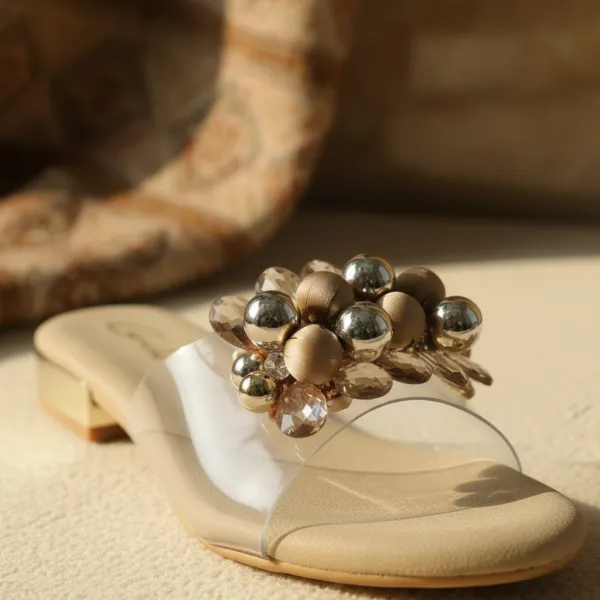 Women’s_Transparent_Pearl_Embellished_Flats_–_Luxury_Clear_Strap_Slip-On_Sandals_with_Cushioned_Footbed_&_Metallic_Accent_Heel