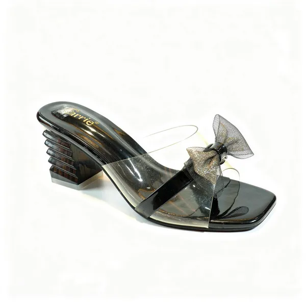 Women’s_Transparent_Strap_Heeled_Sandals_–_Black_Bow_Detail_Slip-On_Mules_with_Sculpted_Block_Heel_|_Elegant_Party_&_Evening_Heels