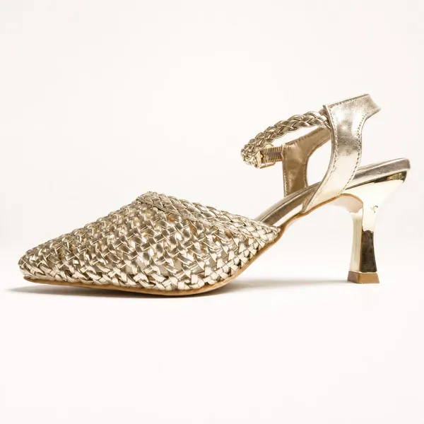 Wosum_Aurelia_Gold_Woven_Slingback_Kitten_Heels