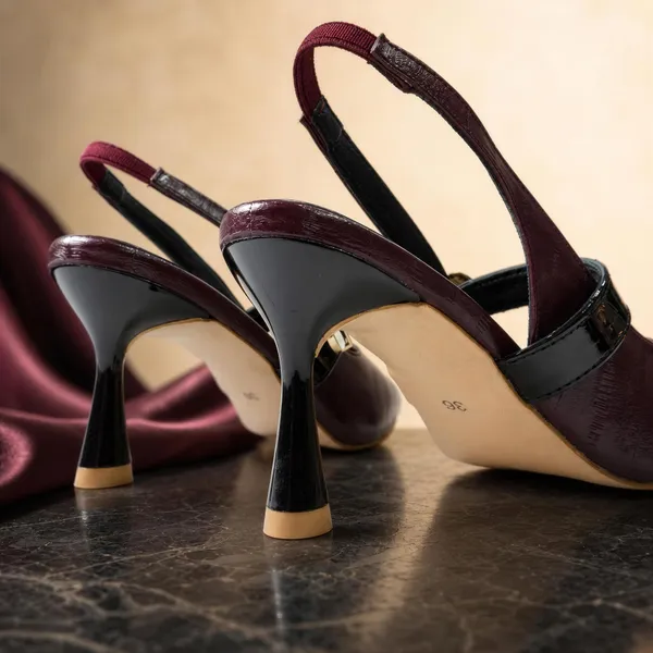 Wosum_Burgundy_Slingback_Heels_for_Women_|_Pointed_Toe_Gold_Buckle_Heels