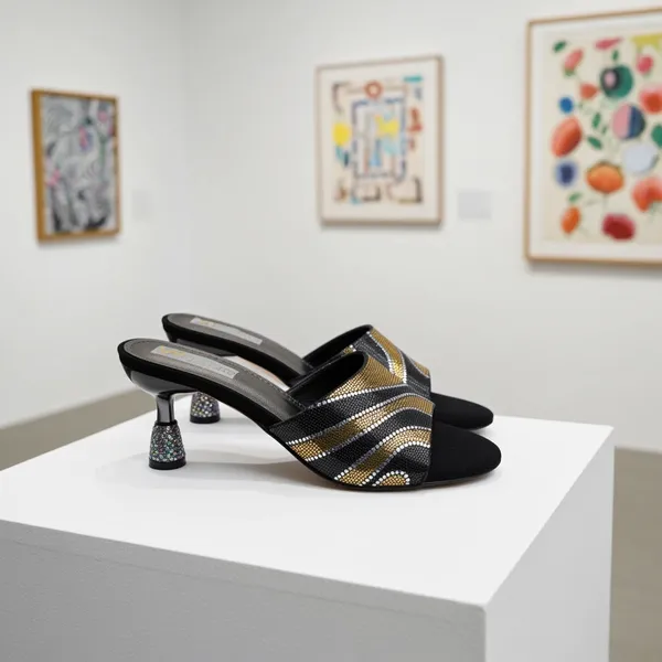 Black_Heeled_Sandal_With_A_Textured_Patterned_And_A_Crystal-Embellished_Heel