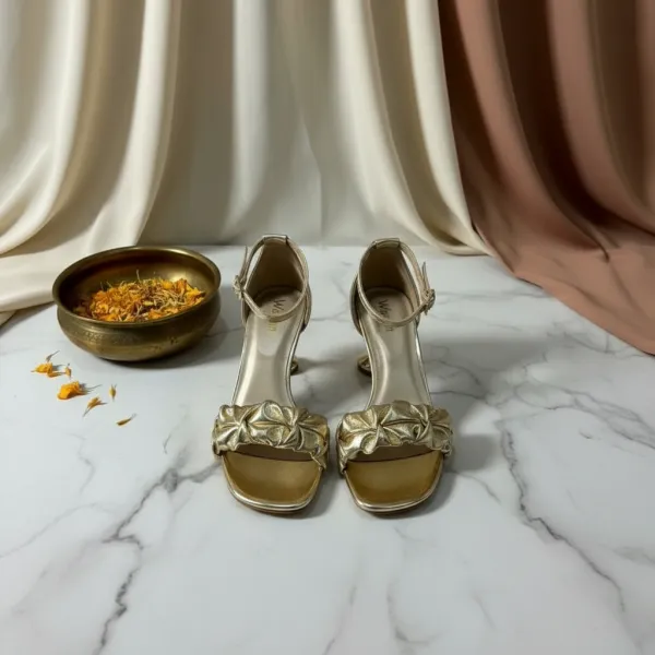 Luxury_Gold_Ruched_Ankle_Strap_Heels_for_Women_–_Metallic_Festive_Designer_Sandals_with_Sculpted_Heel