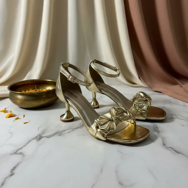 Luxury_Gold_Ruched_Ankle_Strap_Heels_for_Women_–_Metallic_Festive_Designer_Sandals_with_Sculpted_Heel