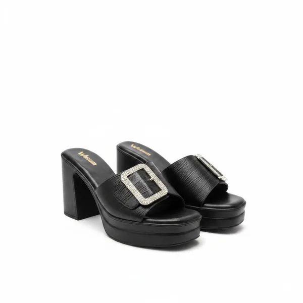 Women's_Black_Crystal_Buckle_Block_Heel_Mules_–_Premium_Party_Wear_Slip-On_Sandals