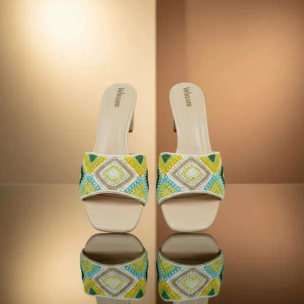 Women’s_Geometric_Beaded_Block_Heel_Slide_Sandals_–_Multicolor_Mule_Heels