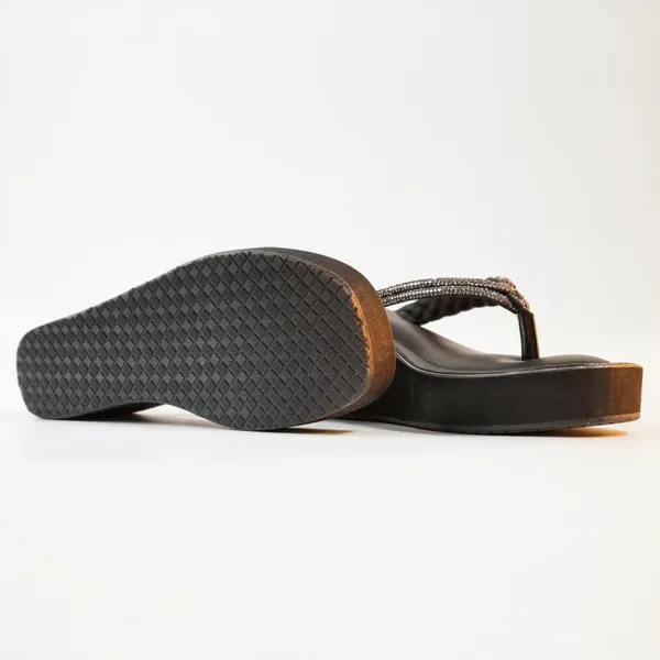 Women_Black_Wedge_Flip_Flops_–_Braided_Rhinestone_Strap_Platform_Sandals_|_Stylish_&_Comfortable_Slip-On