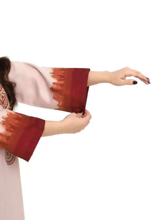 Beige_and_Maroon_Printed_Asymmetric_Hem_Kurta_Set