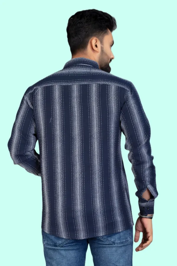 Blue_Cotton_Blend_Striped_Full_Sleeve_Shirt_For_Men