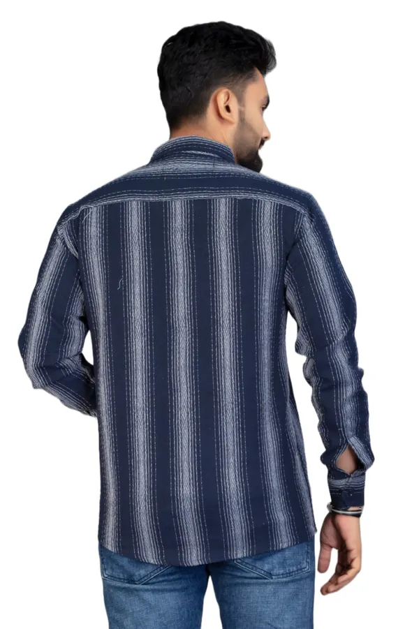 Blue_Cotton_Blend_Striped_Full_Sleeve_Shirt_For_Men