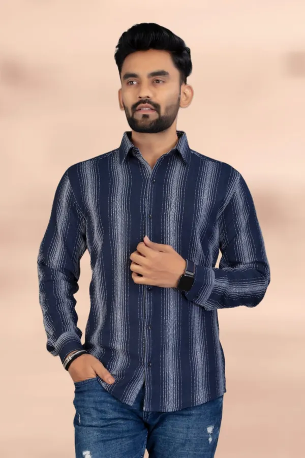 Blue_Cotton_Blend_Striped_Full_Sleeve_Shirt_For_Men