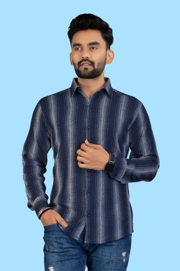 Blue_Cotton_Blend_Striped_Full_Sleeve_Shirt_For_Men