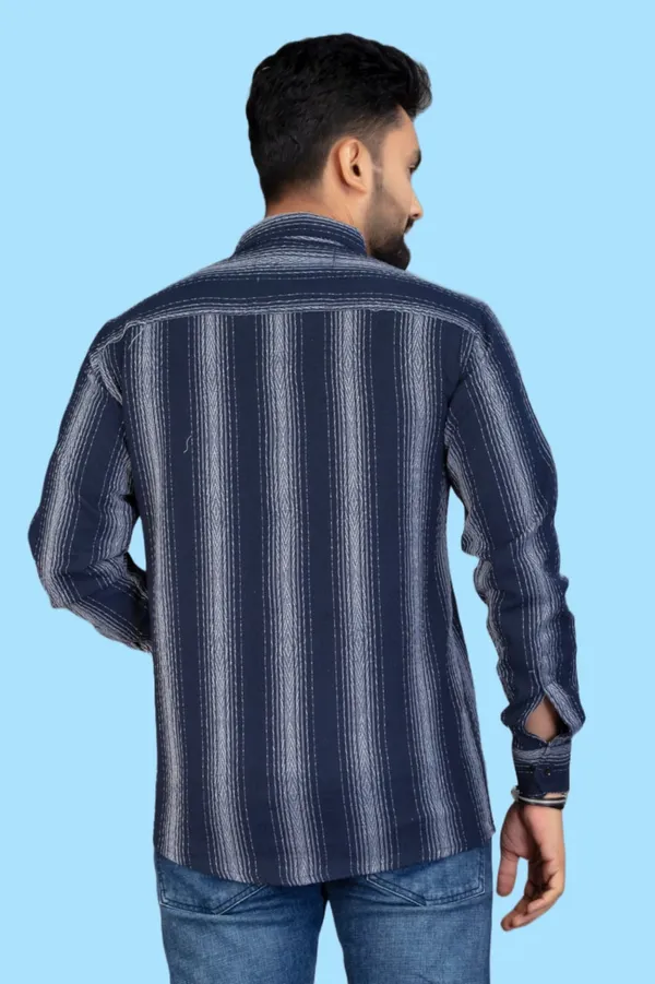 Blue_Cotton_Blend_Striped_Full_Sleeve_Shirt_For_Men