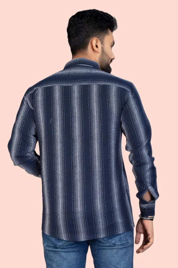 Blue_Cotton_Blend_Striped_Full_Sleeve_Shirt_For_Men