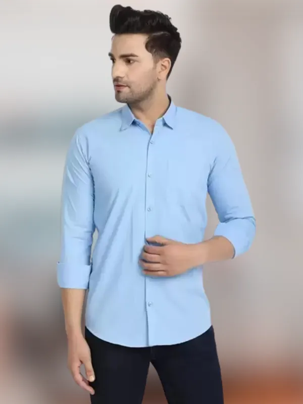 Light_Blue_Cotton_Blend_Solid_Full_Sleeve_Shirt_For_Men