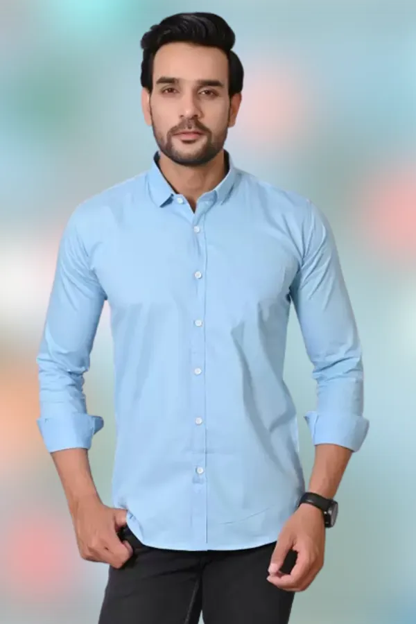 Light_Blue_Cotton_Blend_Solid_Full_Sleeve_Shirt_For_Men