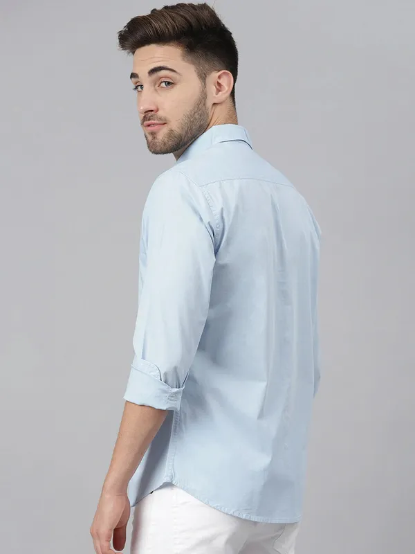Light_Blue_Cotton_Blend_Solid_Full_Sleeve_Shirt_For_Men